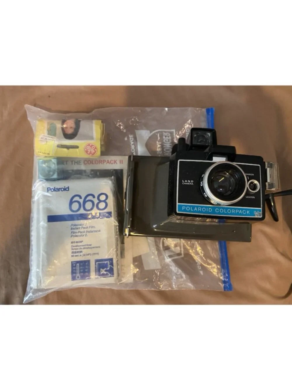 Vintage Polaroid Colorpack II Land Camera Instant Film W/Accessories Untested